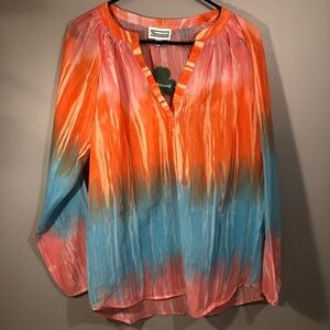 Shenanigans Size Medium Sheer Orange/Blue/Pink